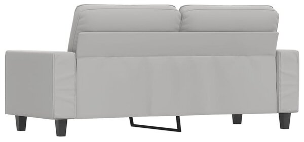 Kétszemélyes világosszürke mikroszálas szövetkanapé 140 cm
