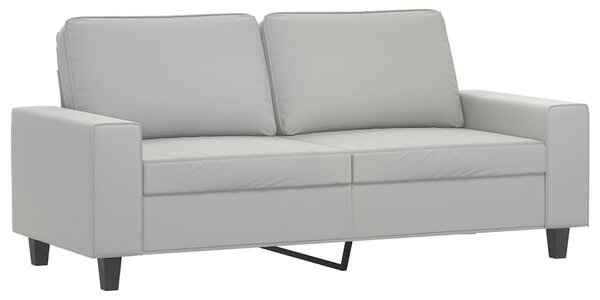 Kétszemélyes világosszürke mikroszálas szövetkanapé 140 cm