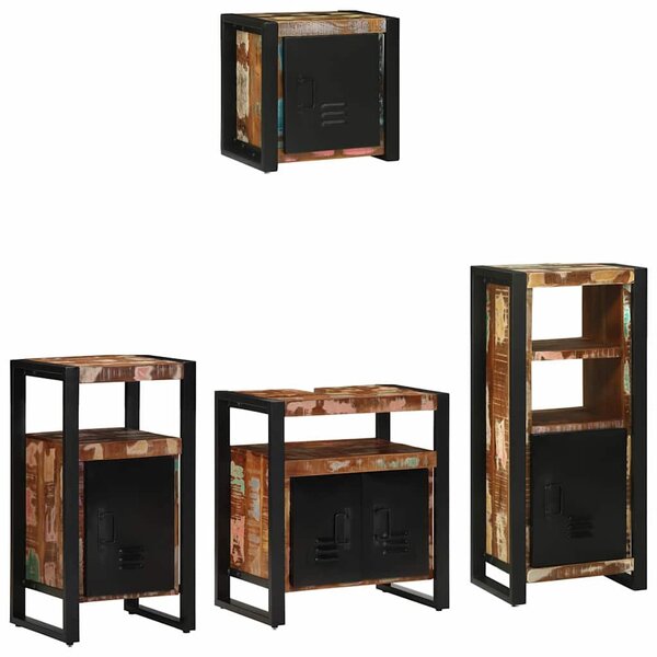 Fürdőszoba bútor szett 4 pcs Szilárd Újrahasznosított Fa