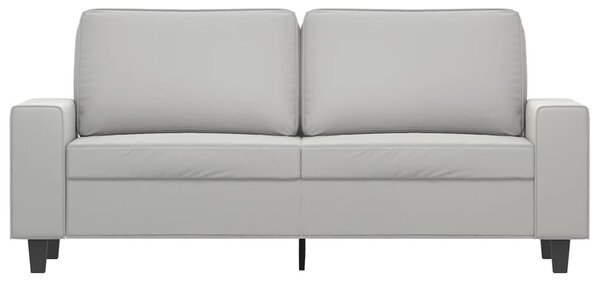 Kétszemélyes világosszürke mikroszálas szövetkanapé 140 cm