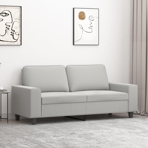 Kétszemélyes világosszürke mikroszálas szövetkanapé 140 cm