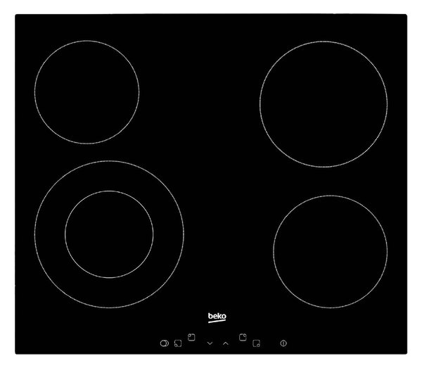 Beko HIC-64402 Beépíthető vitrokerámia főzőlap, 58 cm, 4 főzőzóna, Touch Control, Fekete
