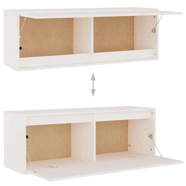 VidaXL 3 darab fehér tömör fenyőfa TV-szekrény