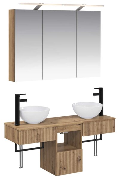 Fürdőszobai Szekrény Szett 4 pcs 100 x 14,5 x 70 cm Faanyag