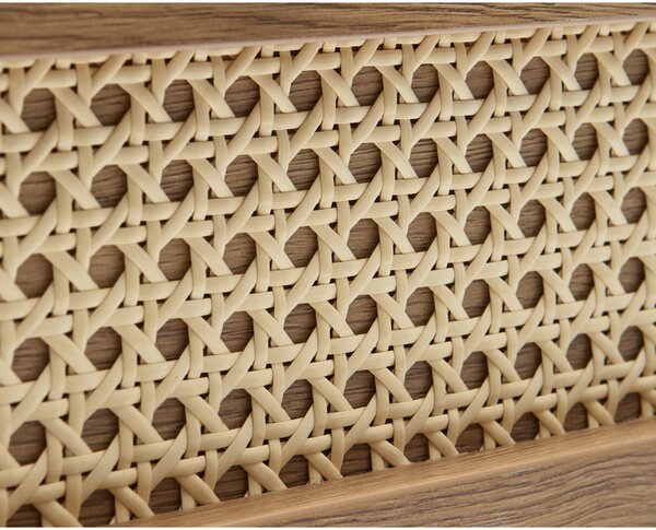 Natúr színű alacsony komód tölgyfa dekorral 80x75 cm Pensacola – Unique Furniture