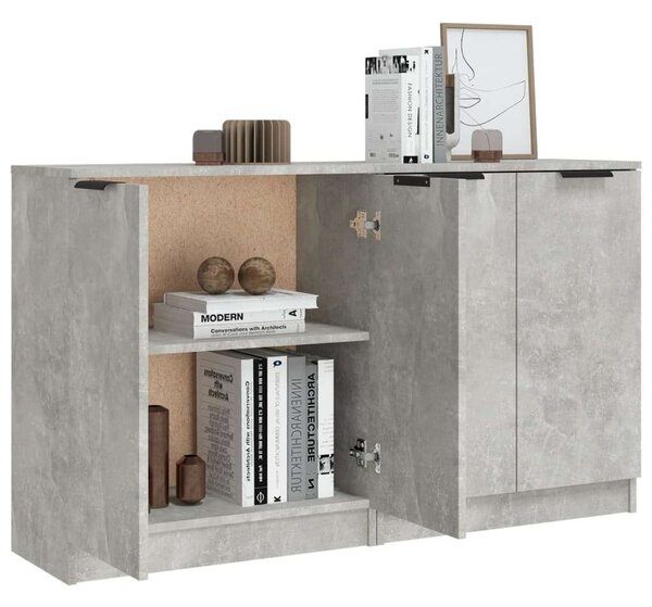 VidaXL Betonhatású Tálalószekrény Szett - 2 db - 60x30x70 cm