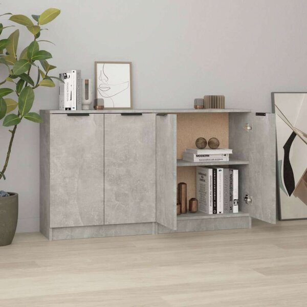 VidaXL Betonhatású Tálalószekrény Szett - 2 db - 60x30x70 cm