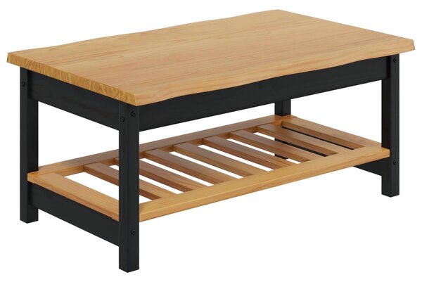 Dohányzóasztal EKAI Fekete 100 x 60 x 45,5 cm Tömör Fenyőfa
