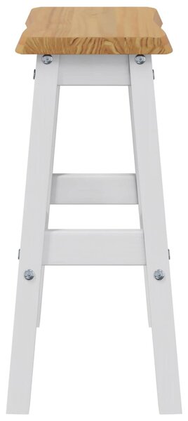 Magas Bárszék EKAI 2 pcs Fehér 40 x 29 x 63 cm Tömör Fenyőfa