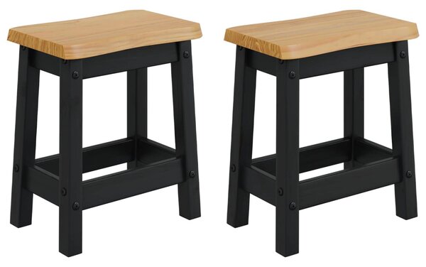 Bárszék EKAI 2 pcs Fekete 40 x 29 x 45,5 cm Tömör Fenyőfa