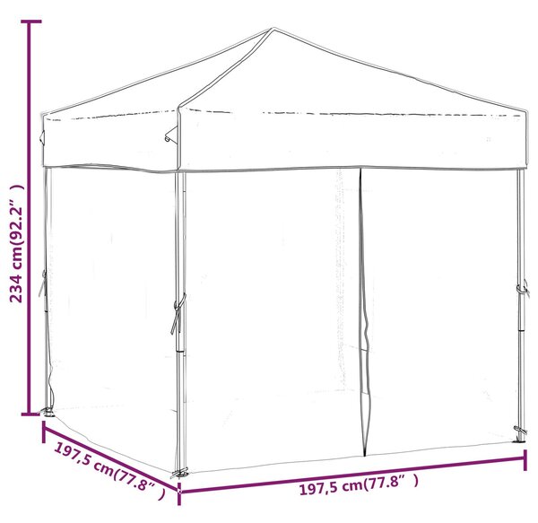 VidaXL Rendezvénysátor - Fehér - 2x2m