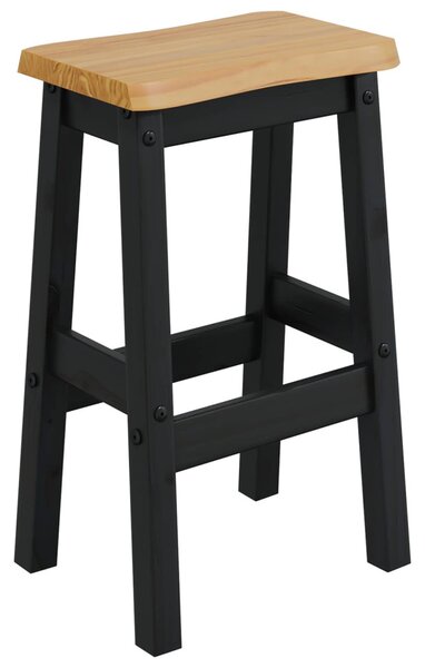 Magas Bárszék EKAI 2 pcs Fekete 40 x 29 x 63 cm Tömör Fenyőfa