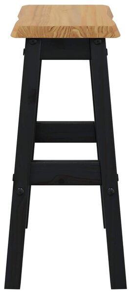 Magas Bárszék EKAI 2 pcs Fekete 40 x 29 x 63 cm Tömör Fenyőfa