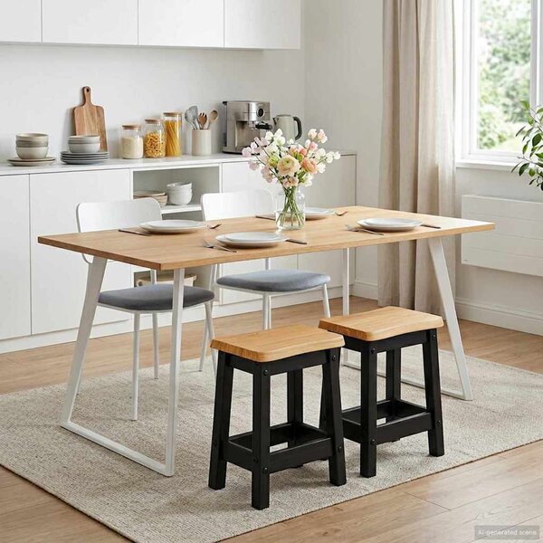 Bárszék EKAI 2 pcs Fekete 40 x 29 x 45,5 cm Tömör Fenyőfa