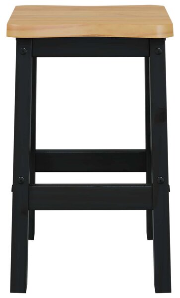 Magas Bárszék EKAI 2 pcs Fekete 40 x 29 x 63 cm Tömör Fenyőfa