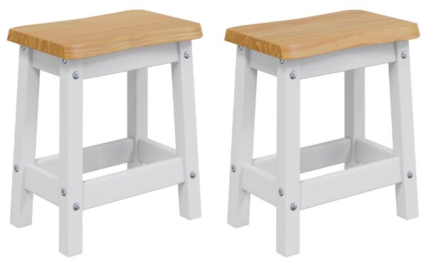 Bárszék EKAI 2 pcs Fehér 40 x 29 x 45,5 cm Tömör Fenyőfa
