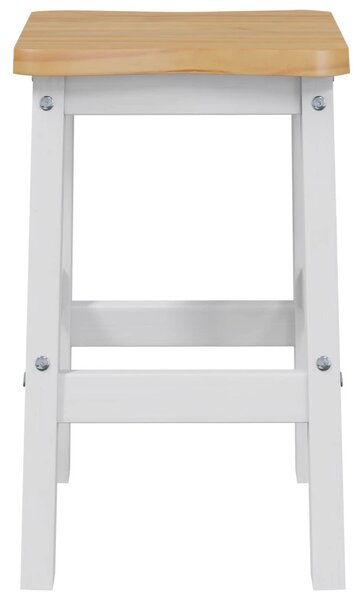 Magas Bárszék EKAI 2 pcs Fehér 40 x 29 x 63 cm Tömör Fenyőfa