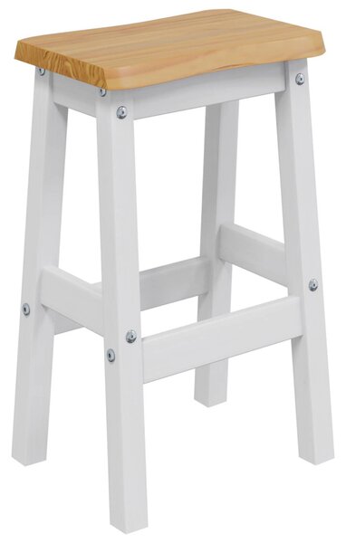 Magas Bárszék EKAI 2 pcs Fehér 40 x 29 x 63 cm Tömör Fenyőfa