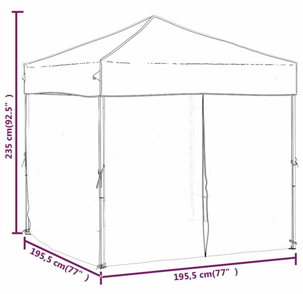 VidaXL Rendezvénysátor - Fehér - 2x2m