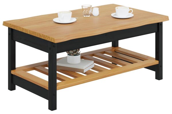 Dohányzóasztal EKAI Fekete 100 x 60 x 45,5 cm Tömör Fenyőfa