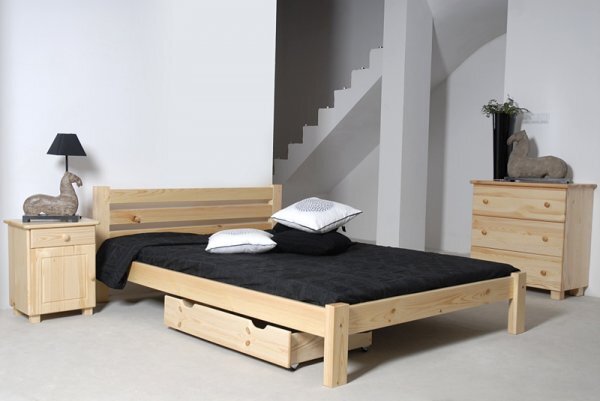 Ágyneműtartó fiók 150 cm, fenyőfa