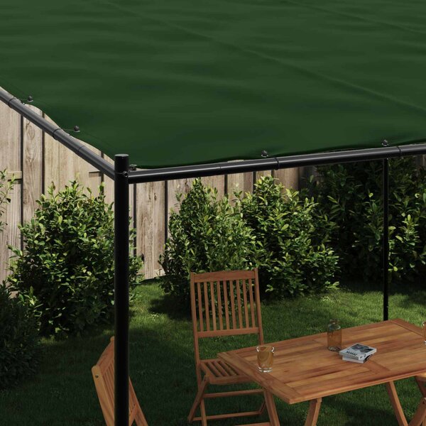 Pavilon 4 x 3,98 x 2,67 m Zöld Poliészter és acél