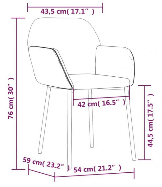 Bársony Étkezőszék - Fekete - 2 db-os szett