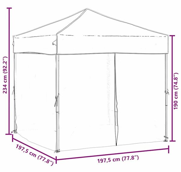VidaXL Összecsukható Rendezvénysátor - 2x2m - Krémszínű