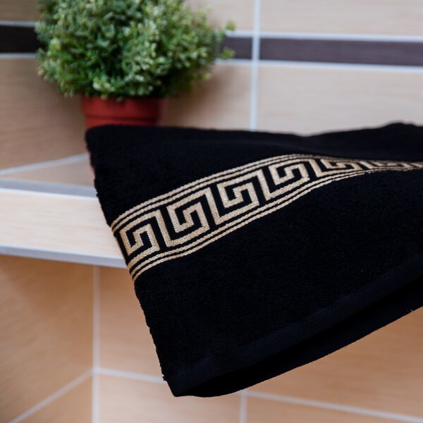 GREEK törölköző 50 x 90 cm fekete, 100% pamut