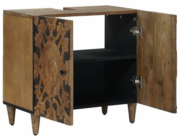 Fürdőszobai mosdószekrény Barna 62 x 33 x 58 cm Tömör Mangófát