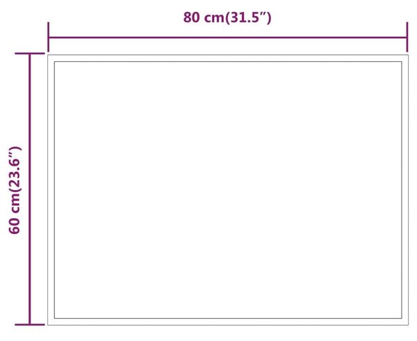 VidaXL LED-es fürdőszobatükör 80x60 cm