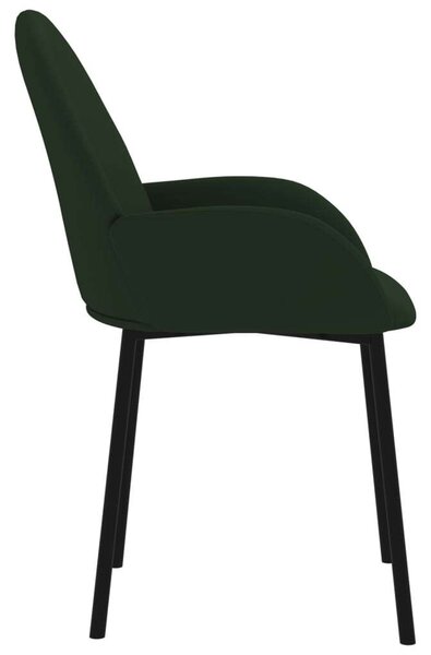 VidaXL Bársony Étkezőszék - Sötétzöld - 2 db