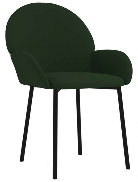 VidaXL Bársony Étkezőszék - Sötétzöld - 2 db
