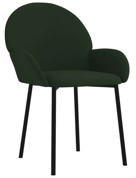 VidaXL Bársony Étkezőszék - Sötétzöld - 2 db