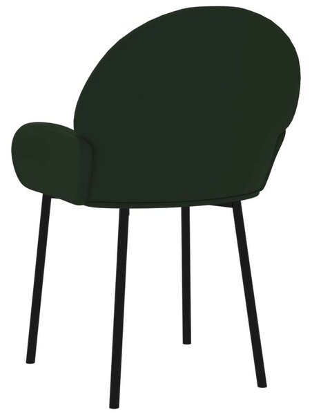VidaXL Bársony Étkezőszék - Sötétzöld - 2 db