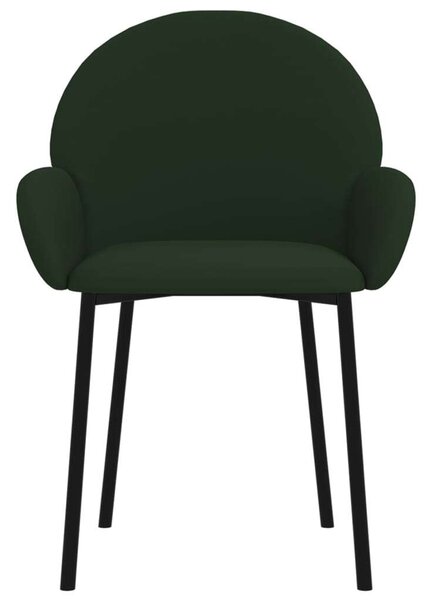 VidaXL Bársony Étkezőszék - Sötétzöld - 2 db