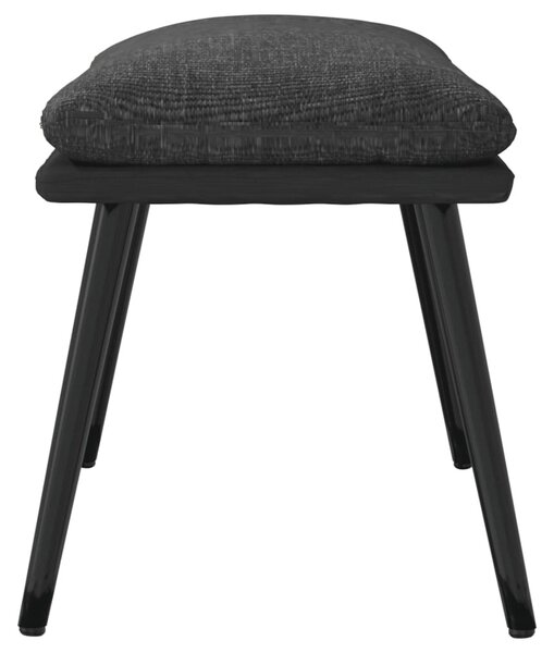 Sötétszürke szövet és műbőr lábzsámoly 45x29,5x35 cm