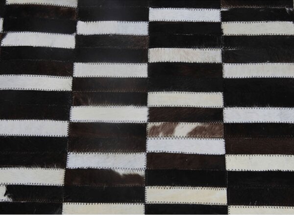 KONDELA Luxus bőrszőnyeg, barna /fekete/fehér, patchwork, 120x180, bőr TIP 6
