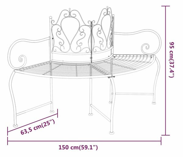 VidaXL Fa Körüli Pad - Acél - 150 cm