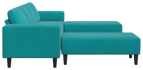 Nappali Kanapé 3 pcs Türkiz 250 x 188 x 76 cm