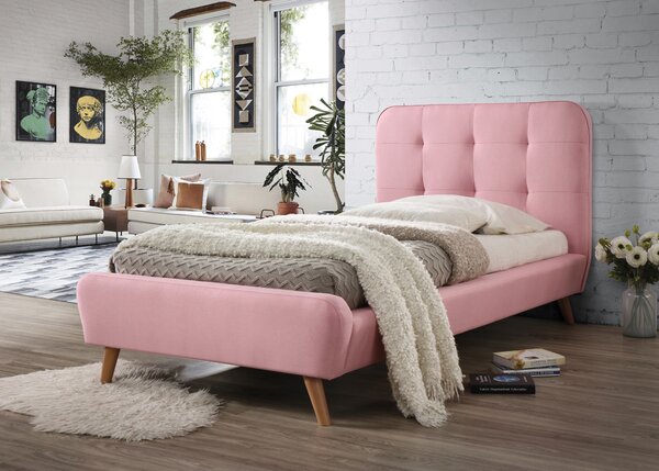 Kárpitozott ágy TIFFANY 90 x 200 cm, rózsaszín Matrac: Matrac nélkül