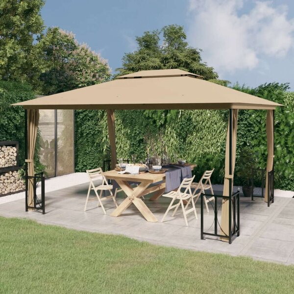 VidaXL Kerti Pavilon - Dupla Tető - Oldalfalakkal - 3x4m
