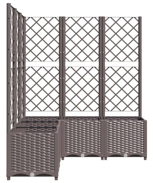 VidaXL barna polipropilén rácsos kerti ültetőláda 120 x 120 x 136 cm