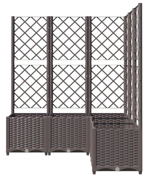 VidaXL barna polipropilén rácsos kerti ültetőláda 120 x 120 x 136 cm