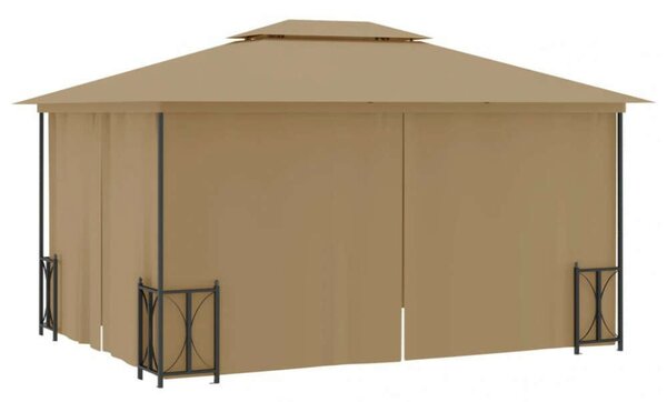 VidaXL Kerti Pavilon - Dupla Tető - Oldalfalakkal - 3x4m