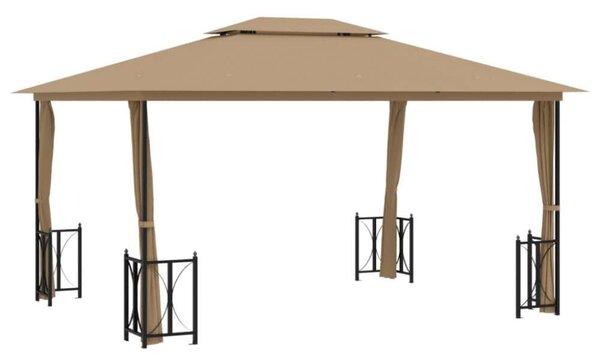 VidaXL Kerti Pavilon - Dupla Tető - Oldalfalakkal - 3x4m