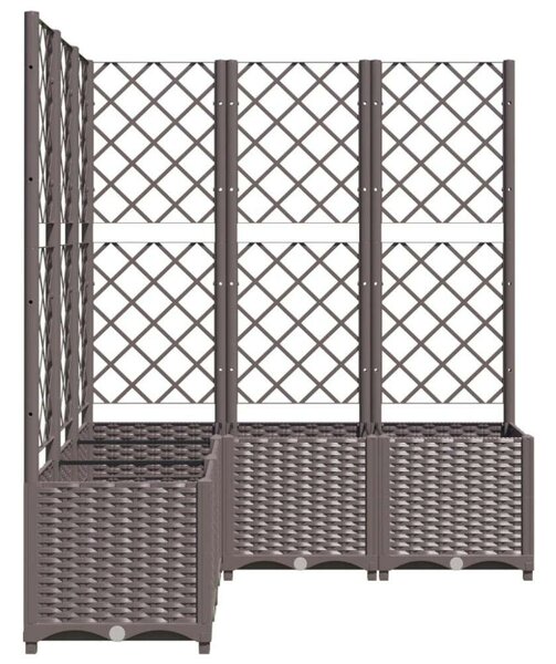 VidaXL barna polipropilén rácsos kerti ültetőláda 120 x 120 x 136 cm