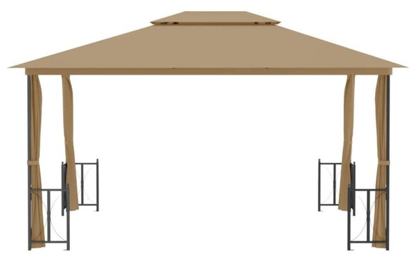 VidaXL Kerti Pavilon - Dupla Tető - Oldalfalakkal - 3x4m