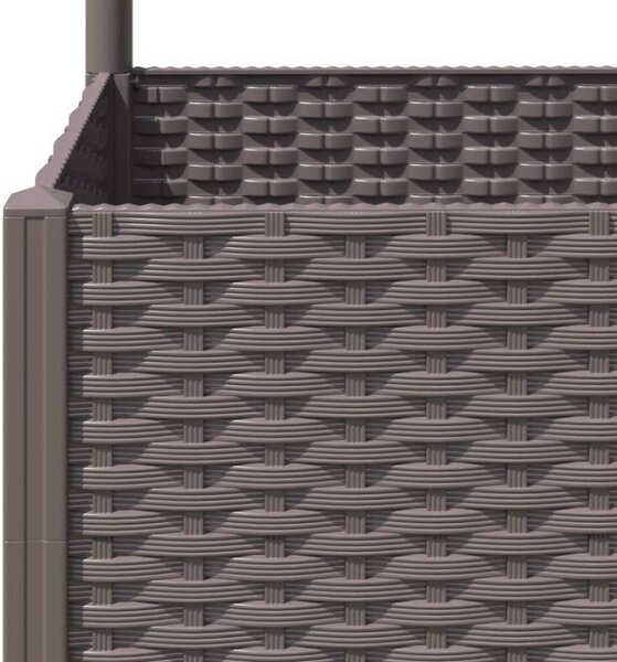 VidaXL barna polipropilén rácsos kerti ültetőláda 120 x 120 x 136 cm