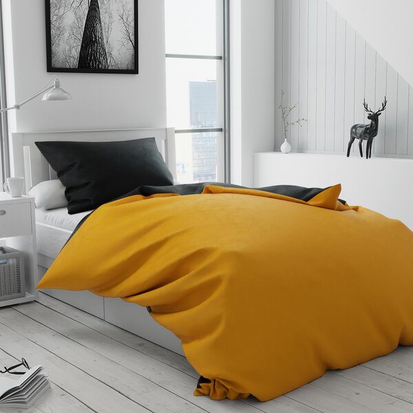 Duo sárga pamut ágyneműhuzat